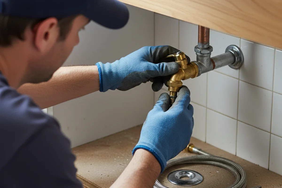 Shutoff valve and fitting work during Faucet and Fixture Repair in Vienna